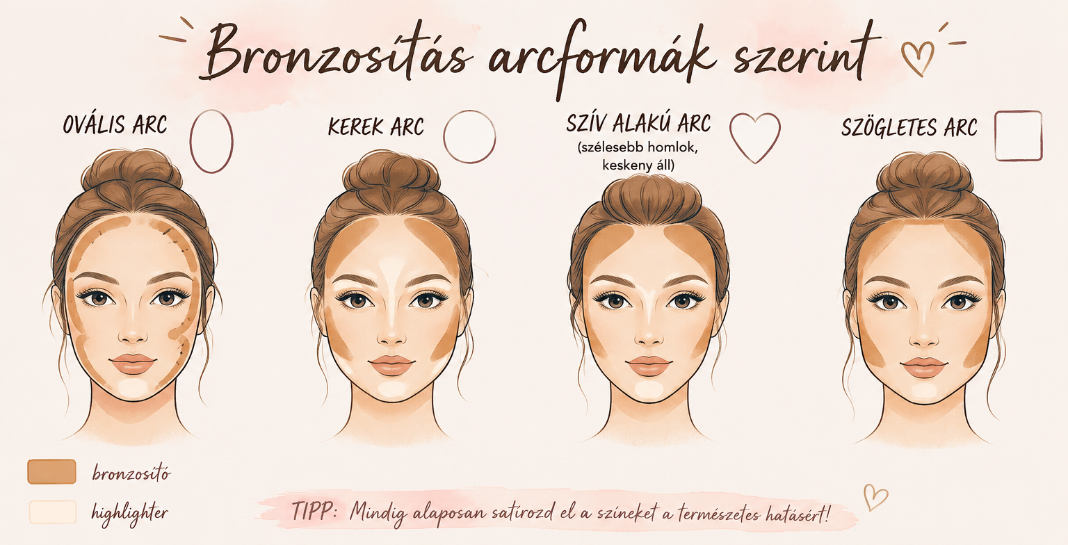 bronzosító használata arcformák szerint