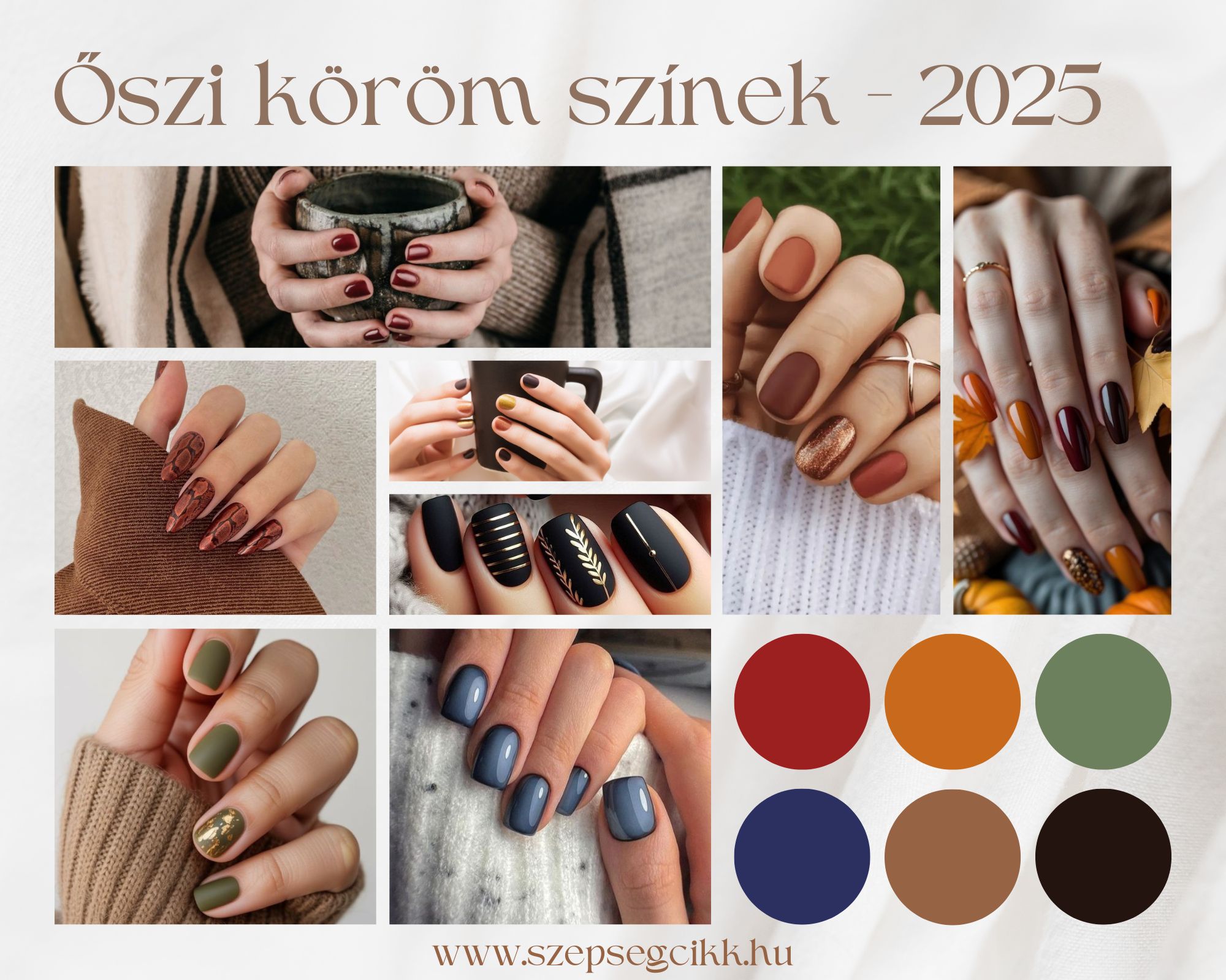 őszi köröm színek 2025