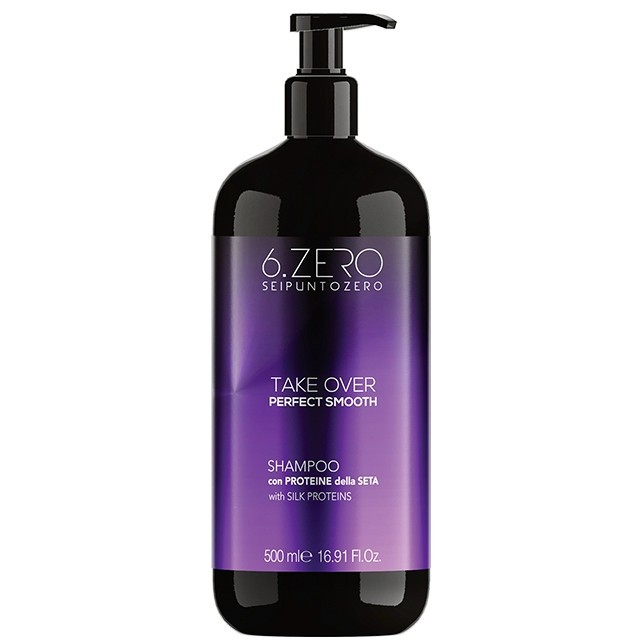 6.ZERO Take Over sampon - Perfect Smooth - egyenes & rakoncátlan hajra 500ml