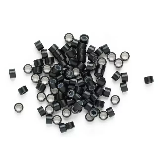 Afro mikrogyűrű 50-es 100db/cs (szilikonos) - Fekete "1"