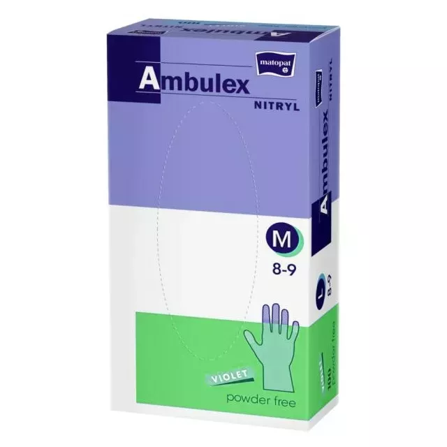 Ambulex Nitril Vizsgálókesztyű Lila "M" Méret