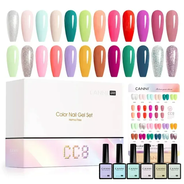 CANNI HEMA FREE UV/LED gél lakk szett (24db-os)No.CC8