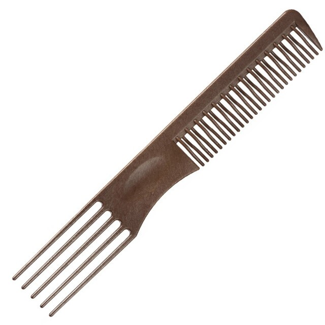 Eurostil Fésű Stíl - Tupírozáshoz, Műanyag tűs véggel, Színes 19cm 00127