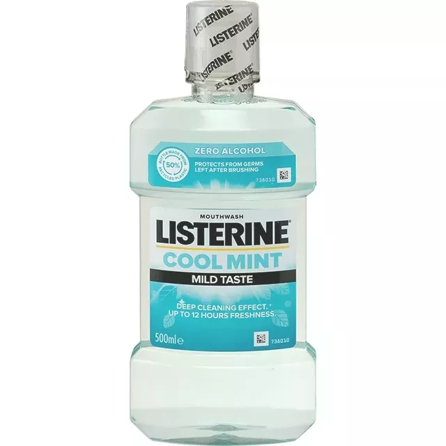 Listerine Szájvíz - Cool Mint - Alkoholmentes , Enyhe menta íz 500ml