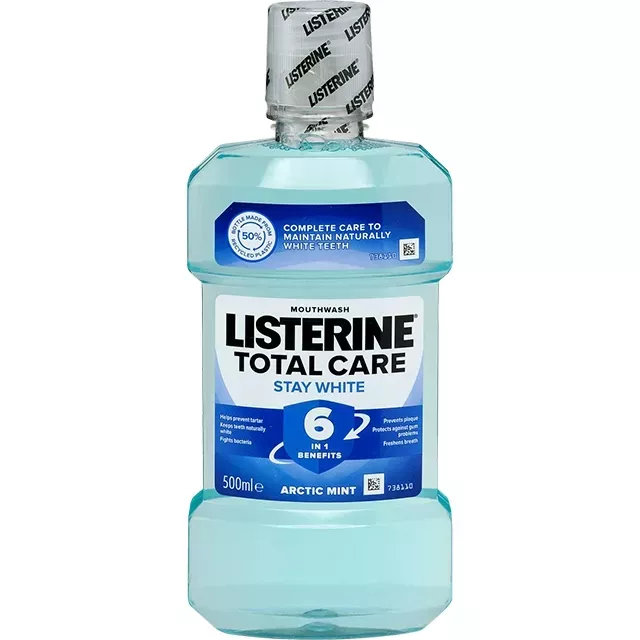 Listerine Szájvíz - Stay White - Védelem fogkő ellen , Menta íz 500ml