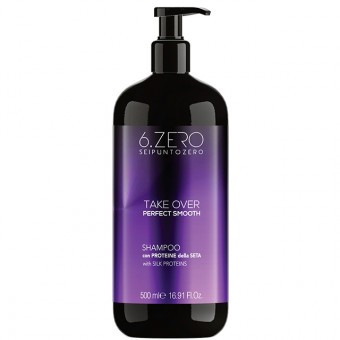 6.ZERO Take Over sampon - Perfect Smooth - egyenes & rakoncátlan hajra 500ml