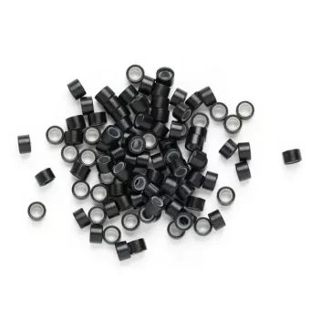Afro mikrogyűrű 50-es 100db/cs (szilikonos) - Fekete 