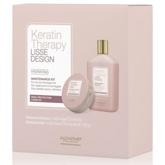 Alfaparf Lisse Design Keratin Therapy Sampon és Maszk Csomag Normál Száraz Haj