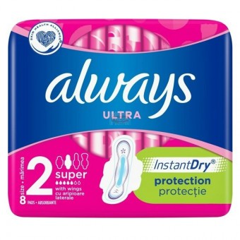 Always Egészségügyi betét Ultra Super Sensitive 8db