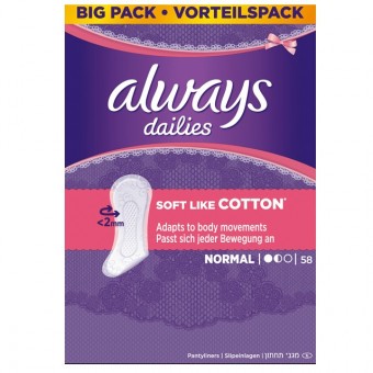 Always Tisztaság betét Trio Normál Soft Cotton 58db