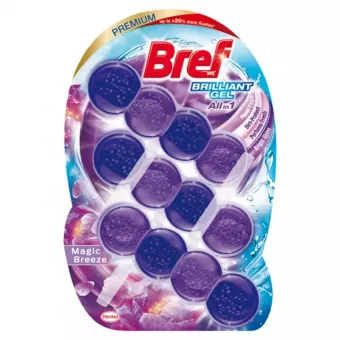 Bref WC illatosító  Magic Breeze Brilliant Gel 3x42g