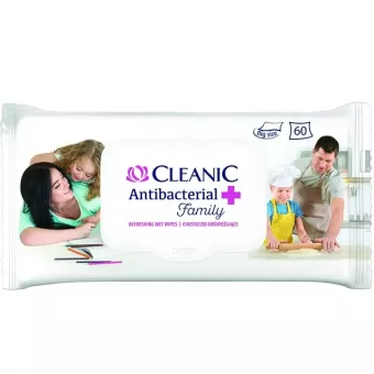 Cleanic Törlőkendő 60db-os Antibacterial Family