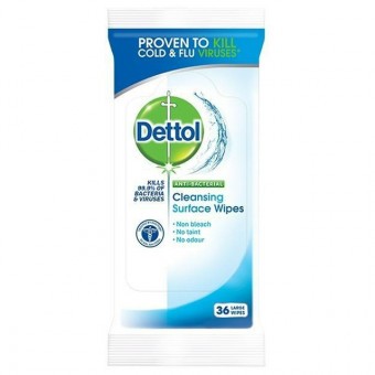 Dettol Felülettisztító Törlőkendő-Antibakteriális,Fehérítő és Illatmentes 36db