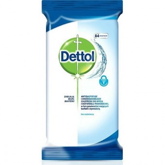 Dettol Felülettisztító Törlőkendő-Antibakteriális;Fehérítő és Illatmentes 84db