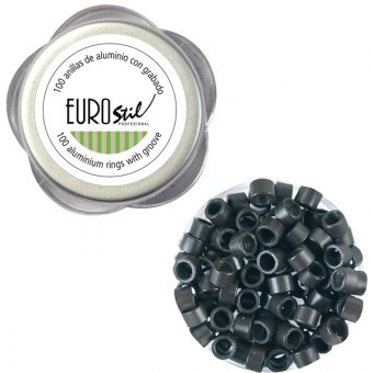 Eurostil Aluminium Mikrogyűrű Sötét Barna 100db 02912