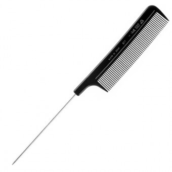 Eurostil Fésű Stíl - Tupírozáshoz, Fémtűs véggel, Fekete 21,5cm 00118