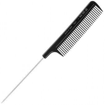Eurostil Fésű Stíl - Tupírozáshoz, Fémtűs véggel, Fekete 21,5cm 01467