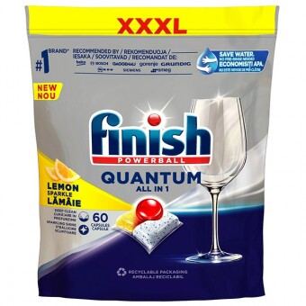Finish Powerball Quantum All in 1 Mosogatógép Kapszula Lemon 60db