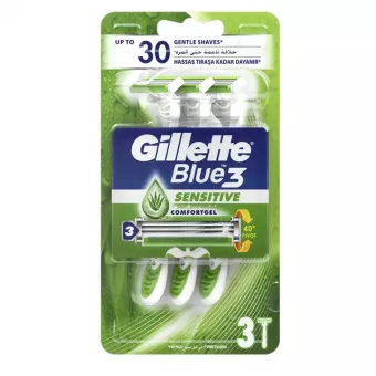 Gillette Eldobható borotva - Blue3 Sensitive - Krémcsík Aloe verával 3db