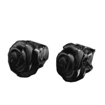 Hajcsipesz Karmos Mini Virágos - Textilrózsa fekete 1db