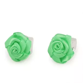 Hajcsipesz Karmos Mini Virágos - Textilrózsa halványzöld 1db