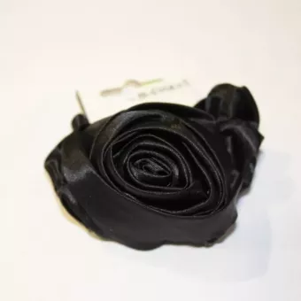 Hajgumi - alkalmi selyem rózsa - fekete
