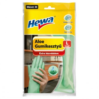 Hewa Gumikesztyű Háztartási Pamut belső réteggel "M" méret 1pár Aloe