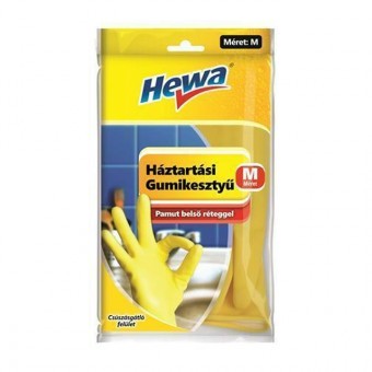 Hewa Gumikesztyű Háztartási Pamut belső réteggel "M" méret 1pár