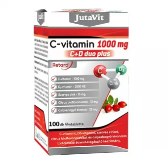JutaVit C-Vitamin 1000 MG C+D DUO Plus 100db Filmtabletta