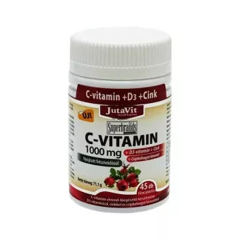 JutaVit C-Vitamin 1000 MG +D3+Cink Retard Filmtabletta Csipkebogyóval 45db