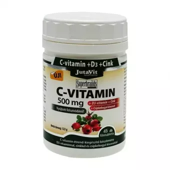 JutaVit C-vitamin 500mg Retard+Csipekbogyó kivonat+D3-Vitamin+Cink Kapszula 45db