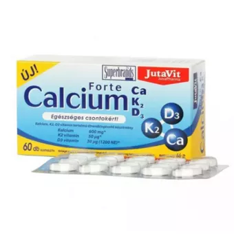 JutaVit Calcium Forte D3 Vitamin & K2 Vitamin  Ca/K2/D3 Tabletta 60db