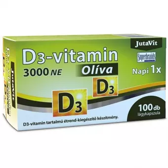 JutaVit D3-Vitamin 3000 NE Olíva Lágykapszula 100db