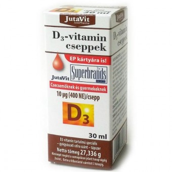 JutaVit D3-Vitamin Cseppek Csecsemőknek, Gyermekeknek 30ml