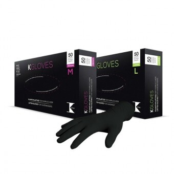 K-time Kesztyű Fekete Latex Púdermentes 50db/doboz