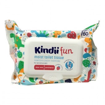 Kindii Nedves Toalettpapír - Panthenol, Aloe Vera, Eper illat 60db