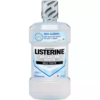 Listerine Szájvíz - Advanced White - Alkoholment. , Fogfehérítő , Menta íz 500ml