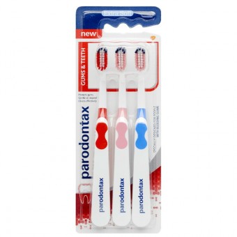 Parodontax Fogkefe Gums&Teeth Extra finom sörte Triopack (Extra Soft)