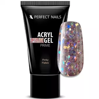 Perfect Nails Csillámos AcrylGel Prime - Tubusos Akril Gél 15g - Pinky Flakes