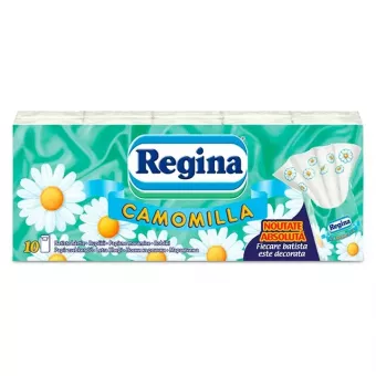 Regina Camomilla 4 Réteg, Mintás, Illatosított Papírzsebkendő 10x9db