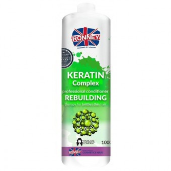 RONNEY Balzsam-Rebuilding-Törékeny,vékonyszálú hajra,Keratin Komplexel 1000ml
