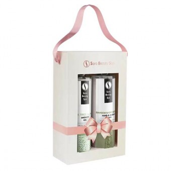 Sara Beauty Bambusz - Zöld Tea Hidratáló Krém és Teafa Tusfürdő Ajándékcsomag