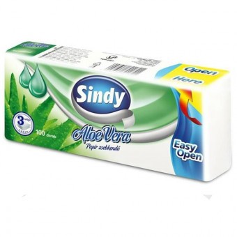 Sindy Papírzsebkendő 100db Aloe Vera
