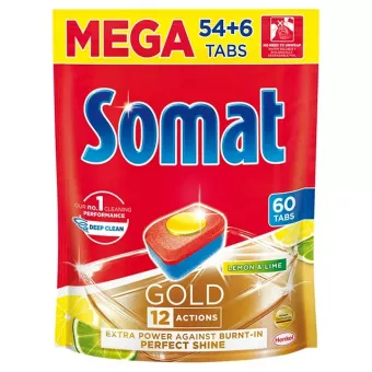 Somat Gold Lemon & Lime mosogatógép-tabletta, 60 darab