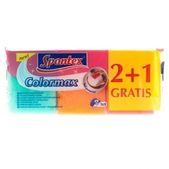 Spontex Szivacs Mosogató-Colormax-Körömvédő kilakítás 3db/cs