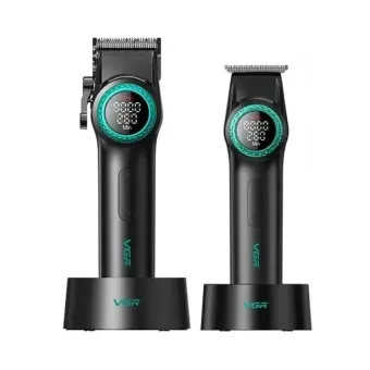 VGR Prof. Hajvágógép Cordless Barber Hair Beard Clipper Fekete/Zöld V-001&V-977