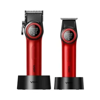 VGR Prof. Hajvágógép Cordless Barber Hair Beard Clipper Piros/Fekete V-001&V-977