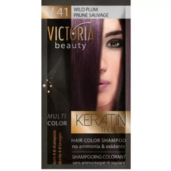 VICTORIA Keratin Therapy Hajszínező Sampon 40ml - V41 Vadszilva