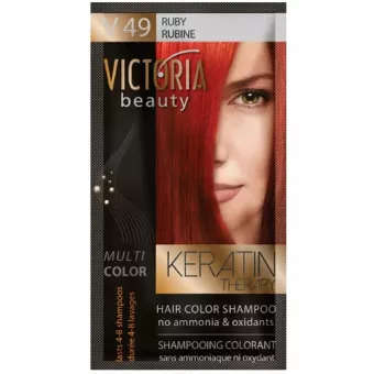 VICTORIA Keratin Therapy Hajszínező Sampon 40ml - V49 Rubinvörös
