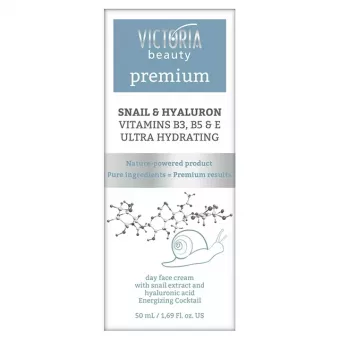 VICTORIA PREMIUM Arckrém Nappali Ultra Hidratáló,Csiganyál kivonat+Hialuron 50ml